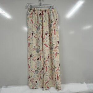 Sincerely Jules XL Wide Leg Pants Elastic Waist Lounge Boho Vacation Artsy Fun